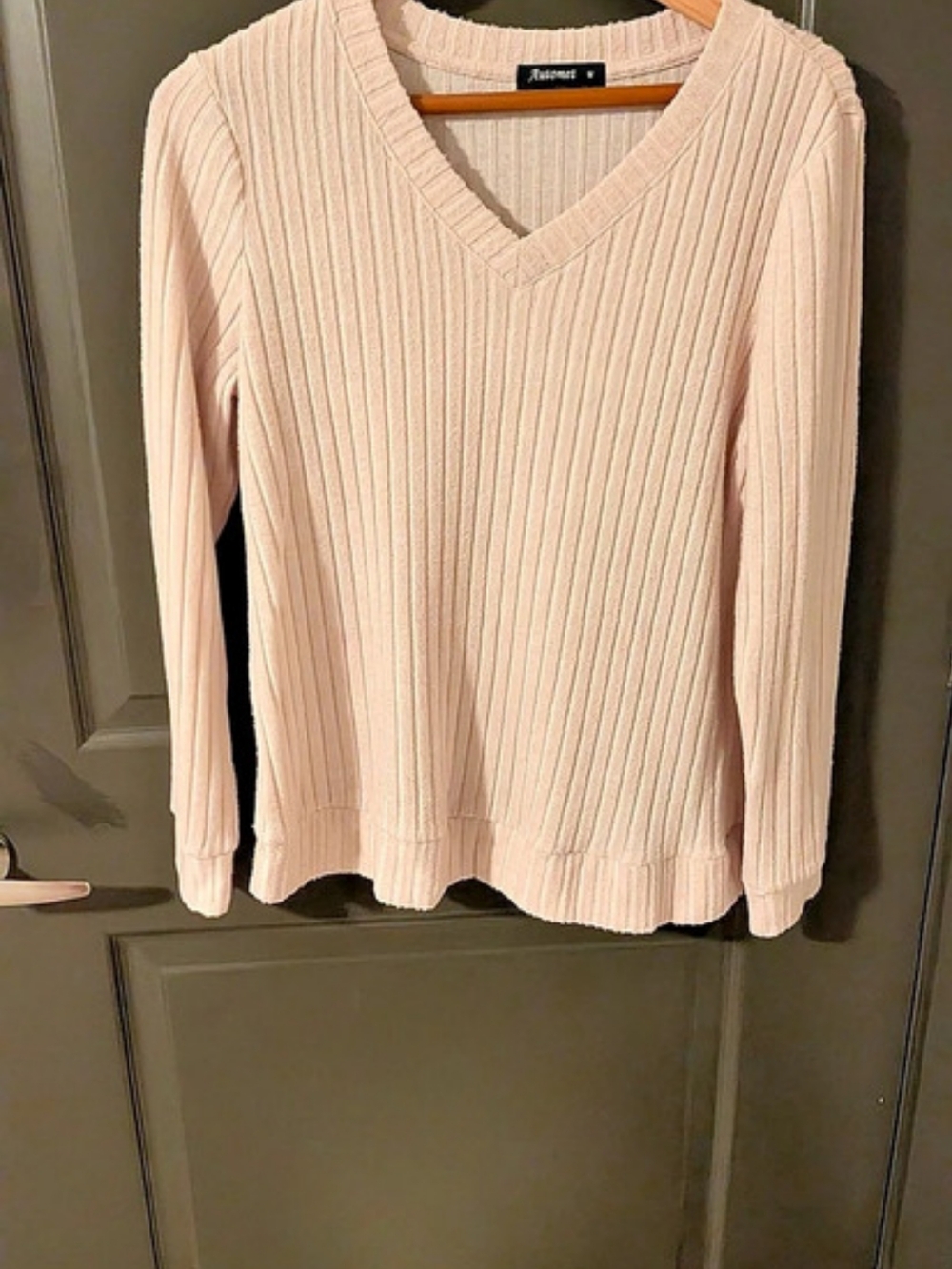 Ribbed V-Neck SweaterSize Medium